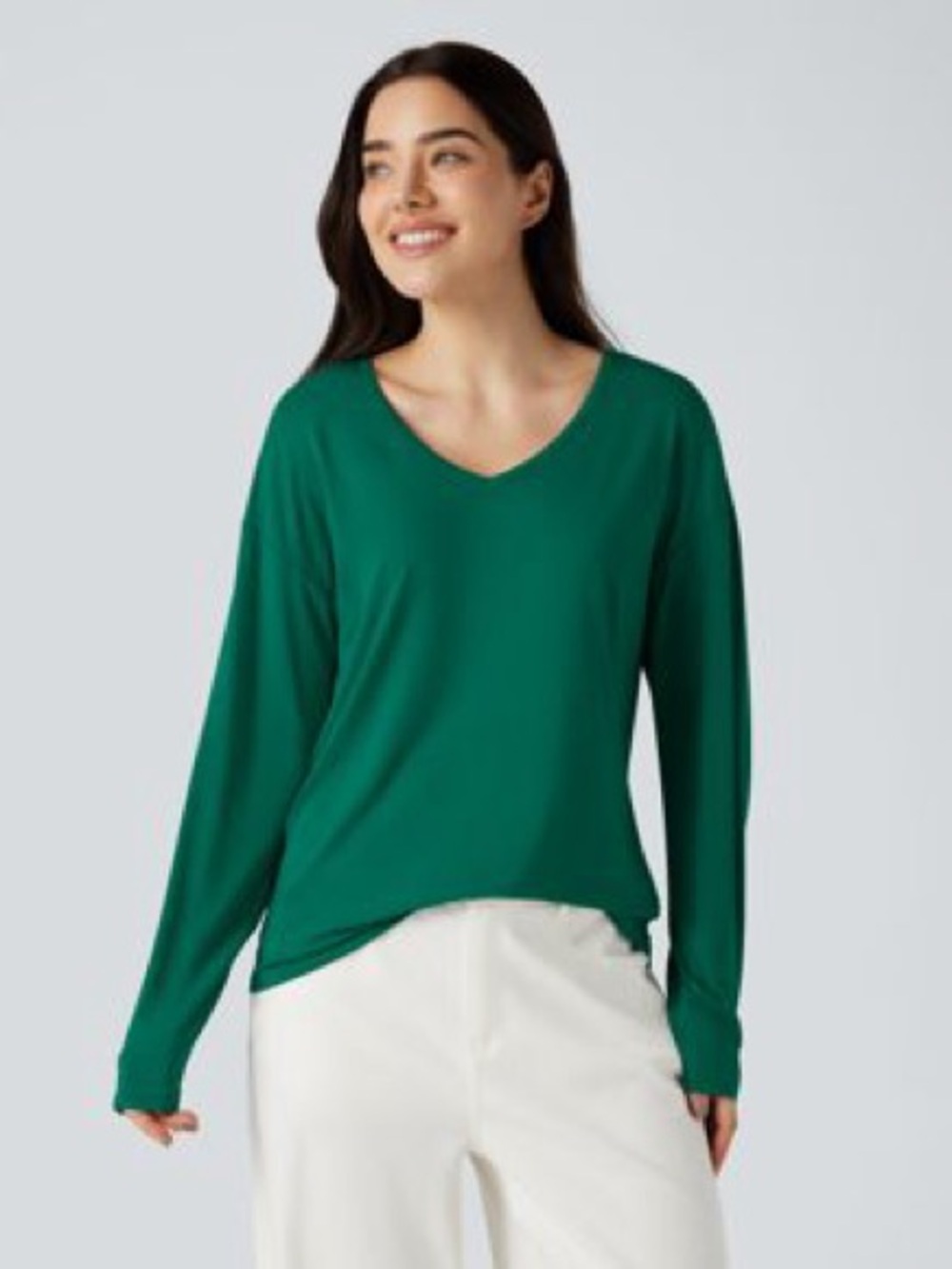 NWT Halara V-Neck Long Sleeve Women's Top in Green XL